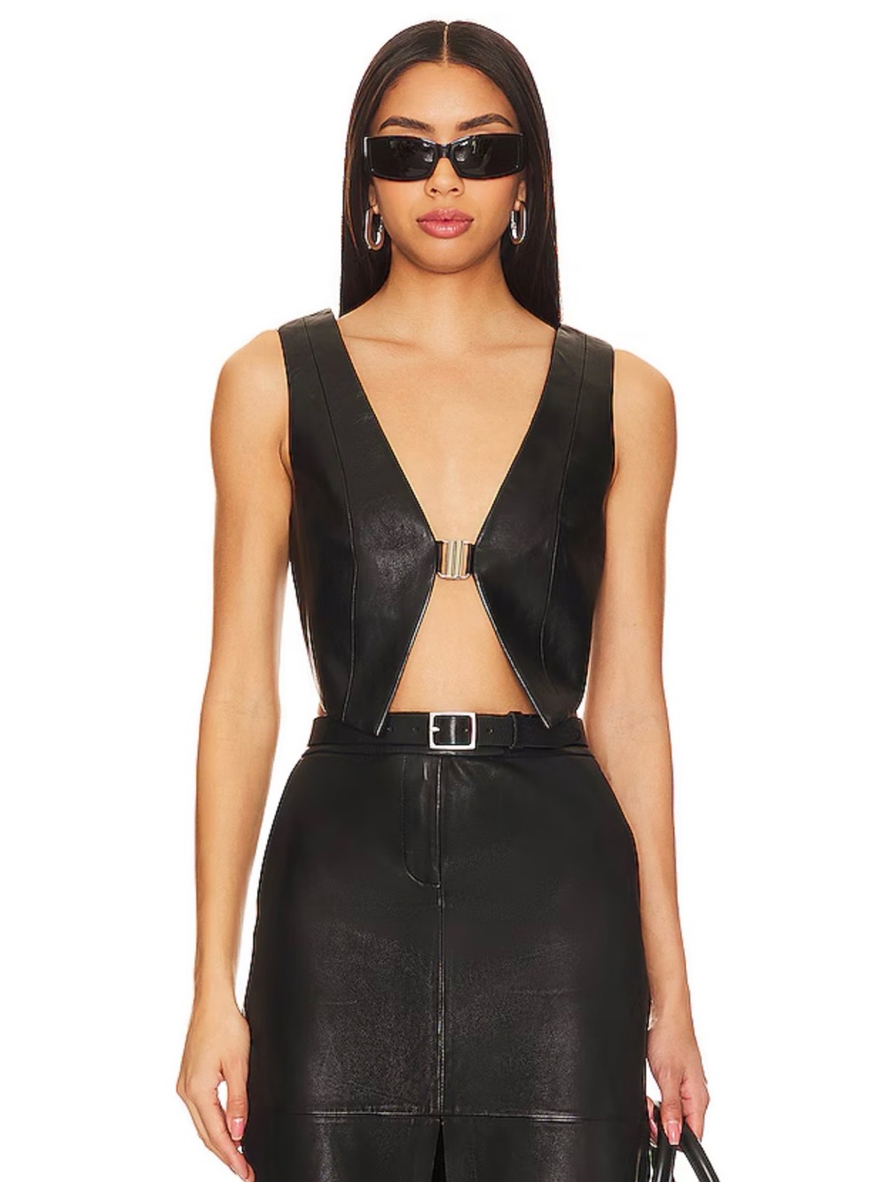 NWT Genuine Leather Vest Top